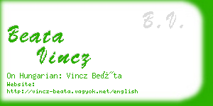 beata vincz business card